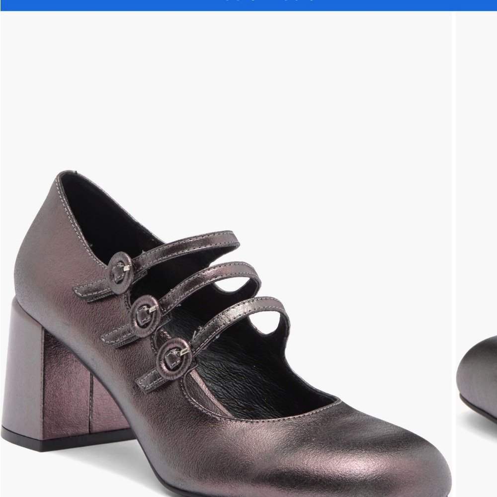 Jeffrey Campbell Metallic Triple Strap Heels
